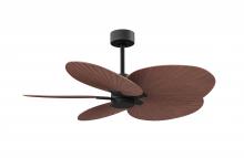  AKTP-BK-WN - Alessandra Tropical 5-blade ceiling fan in Matte Black and Walnut Tone blades.