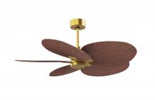 Matthews Fan Company AKTP-BRBR-WN - Alessandra Tropical 5-blade ceiling fan in Brushed Brass and Walnut Tone blades.