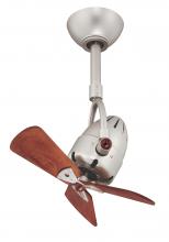  DI-BN-WD - Diane oscillating ceiling fan in Brushed Nickel finish with solid mahogany tone wood blades.