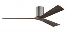 Matthews Fan Company IR3H-BP-WA-60 - Irene-3H three-blade flush mount paddle fan in Brushed Pewter finish with 60” solid walnut tone