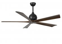  IR5-BK-WA-60 - Irene-5 five-blade paddle fan in Matte Black finish with 60" solid walnut tone blades.