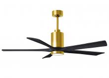  PA5-BRBR-BK-60 - Patricia-5 five-blade ceiling fan in Brushed Brass finish with 60” solid matte black wood blades