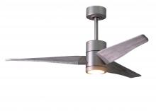  SJ-BN-BW-52 - Super Janet three-blade ceiling fan in Brushed Nickel finish with 52” solid barn wood tone blade