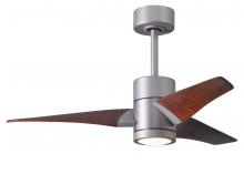  SJ-BN-WN-42 - Super Janet three-blade ceiling fan in Brushed Nickel finish with 42” solid walnut tone blades a