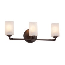 Justice Design Group FSN-8463-10-FRCR-DBRZ - Bronx 3-Light Bath Bar