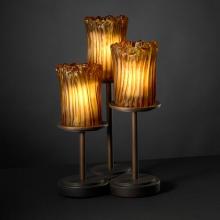 Justice Design Group GLA-8797-16-CLRT-NCKL - Dakota 3-Light Table Lamp
