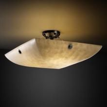 Justice Design Group CLD-9657-25-MBLK-F5 - 48" Semi-Flush Bowl w/ Concentric Squares Finials