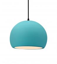 Justice Design Group CER-6533-RFPL-MBLK-BKCD - Medium Globe 1-Light Pendant