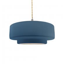  CER-6543-MID-NCKL-BEIG-TWST - Medium Tier 1-Light Pendant