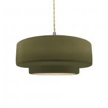  CER-6543-MGRN-NCKL-BEIG-TWST - Medium Tier 1-Light Pendant