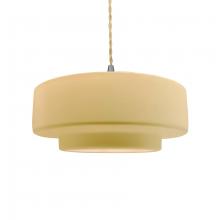  CER-6543-MYLW-NCKL-BEIG-TWST - Medium Tier 1-Light Pendant