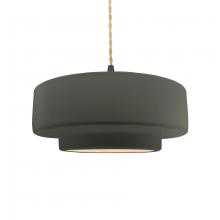  CER-6543-PWGN-MBLK-BEIG-TWST - Medium Tier 1-Light Pendant