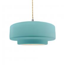  CER-6543-RFPL-NCKL-BEIG-TWST - Medium Tier 1-Light Pendant