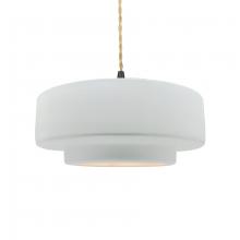  CER-6543-WHT-MBLK-BEIG-TWST - Medium Tier 1-Light Pendant