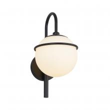 Justice Design Group FSN-7112W-OPAL-MBLK - Saturn Outdoor Wall Sconce