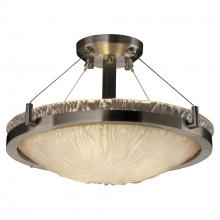 Justice Design Group GLA-9681-35-WTFR-NCKL-LED3-3000 - 18" LED Semi-Flush Bowl w/ Ring