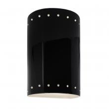 Justice Design Group CER-0995W-BLK - Small Cylinder w/ Perfs - Open Top & Bottom (Outdoor)