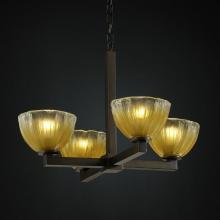 Justice Design Group GLA-8829-16-GLDC-MBLK - Modular 4-Light Chandelier