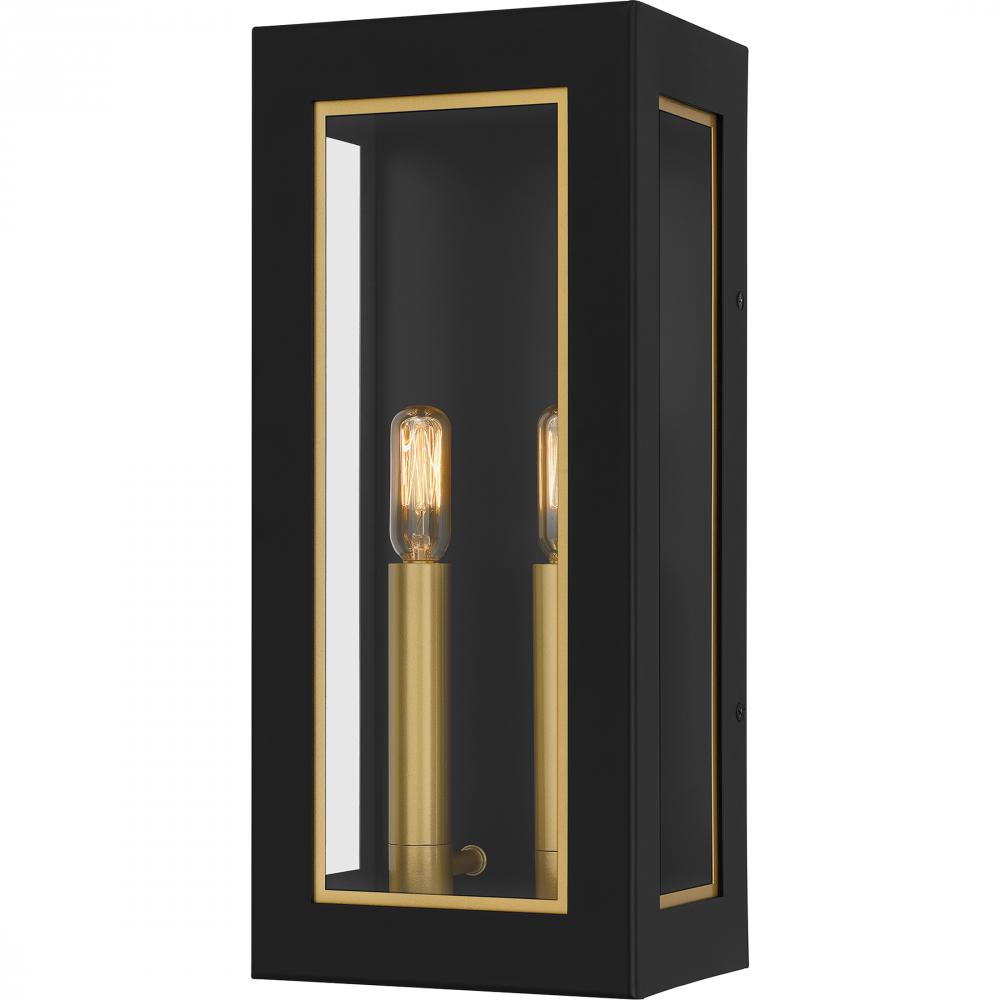 Bourbon 2-Light Matte Black Outdoor Wall Lantern