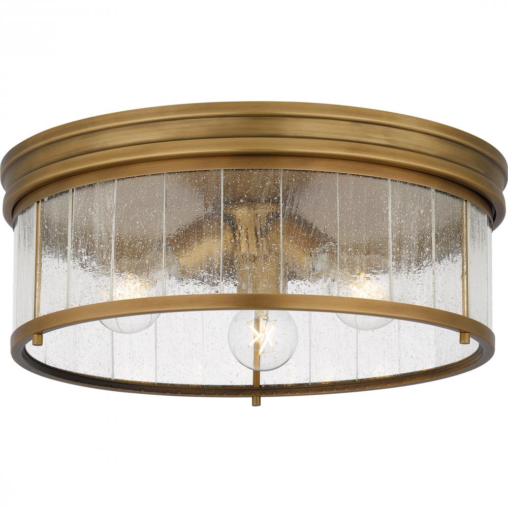 Theodora 3-Light Weathered Brass Flush Mount