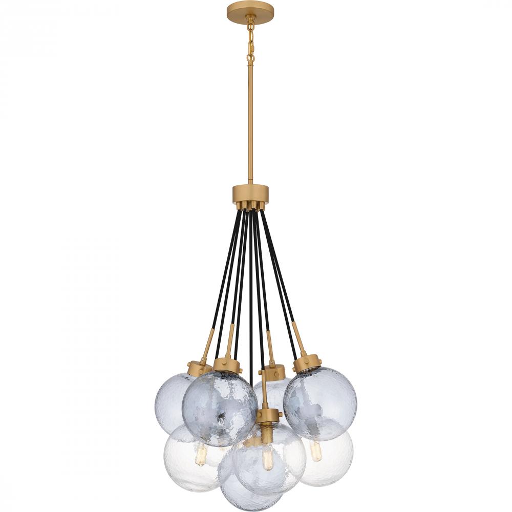 Soiree 4-Light Brushed Weathered Brass Pendant Light