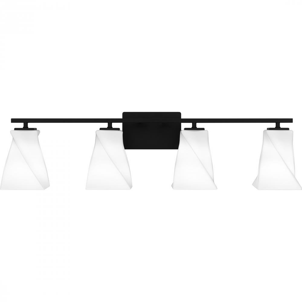 Stetson 4-Light Matte Black Bath Light