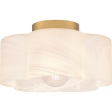 Quoizel QSF6760BWS - Lilly 1-Light Brushed Weathered Brass Semi-Flush Mount