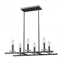  2010-6L-BRZ - 6 Light Linear Chandelier