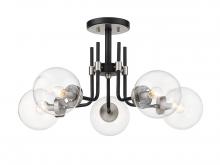  477-5SF-MB-BN - 5 Light Semi Flush Mount