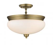 Z-Lite 721SF-HBR - 3 Light Semi Flush Mount