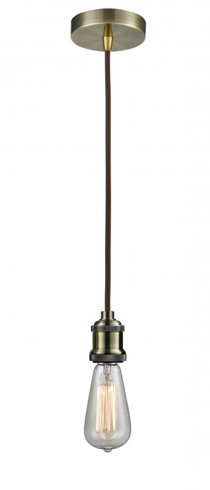 Edison - 1 Light - 2 inch - Antique Brass - Cord hung - Mini Pendant