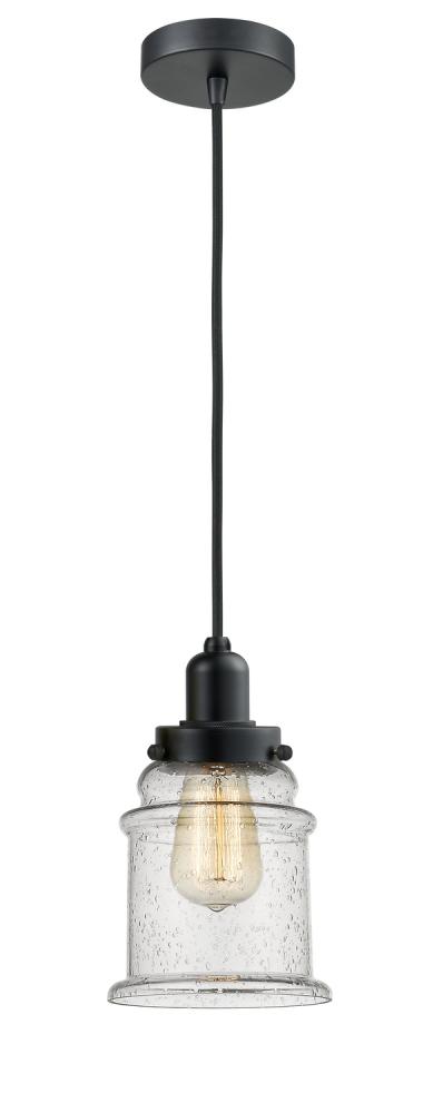 Whitney - 1 Light - 8 inch - Matte Black - Cord hung - Mini Pendant