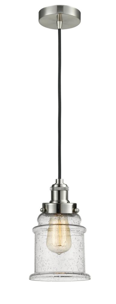 Edison - 1 Light - 8 inch - Satin Nickel - Cord hung - Mini Pendant