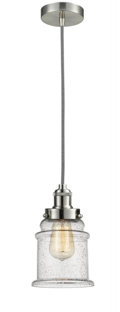 Edison - 1 Light - 8 inch - Satin Nickel - Cord hung - Mini Pendant