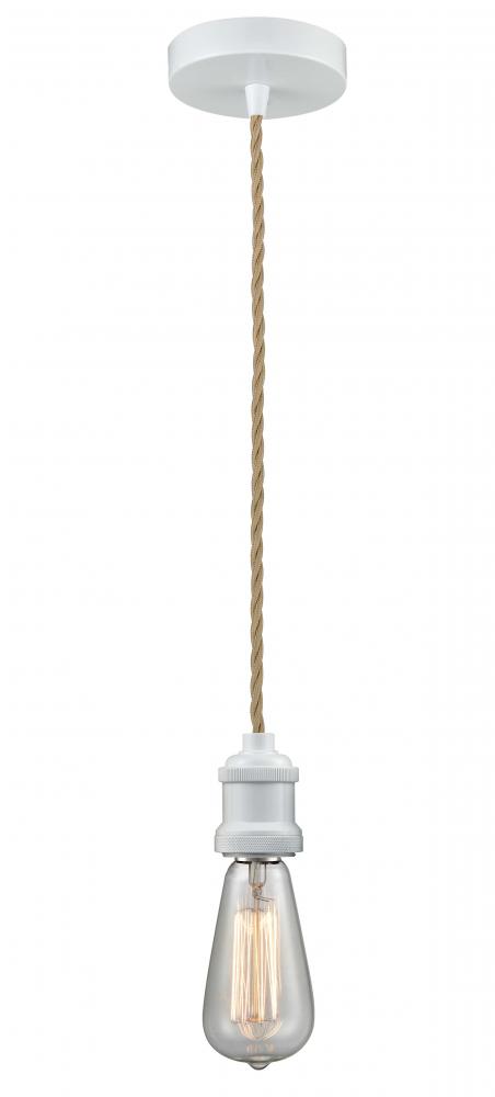 Edison - 1 Light - 2 inch - White - Cord hung - Mini Pendant