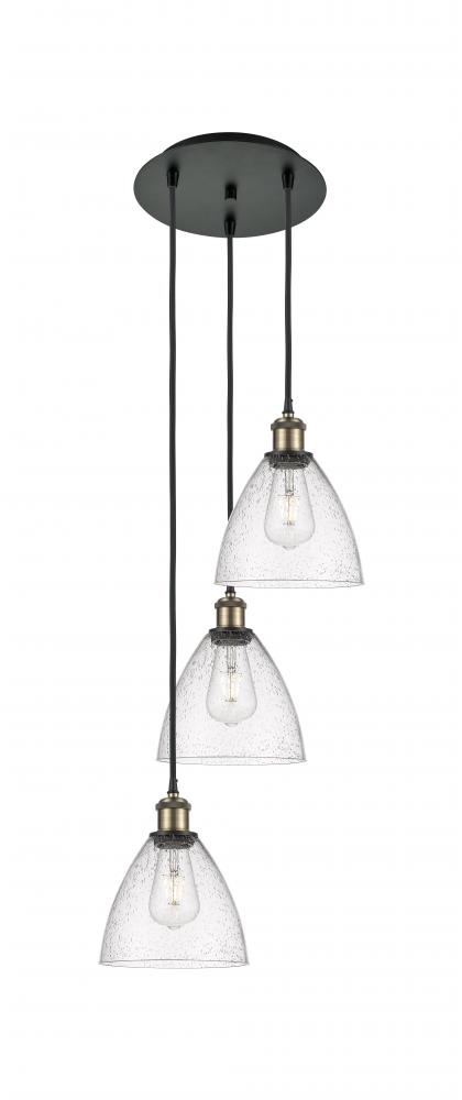 Bristol - 3 Light - 14 inch - Black Antique Brass - Cord Hung - Multi Pendant