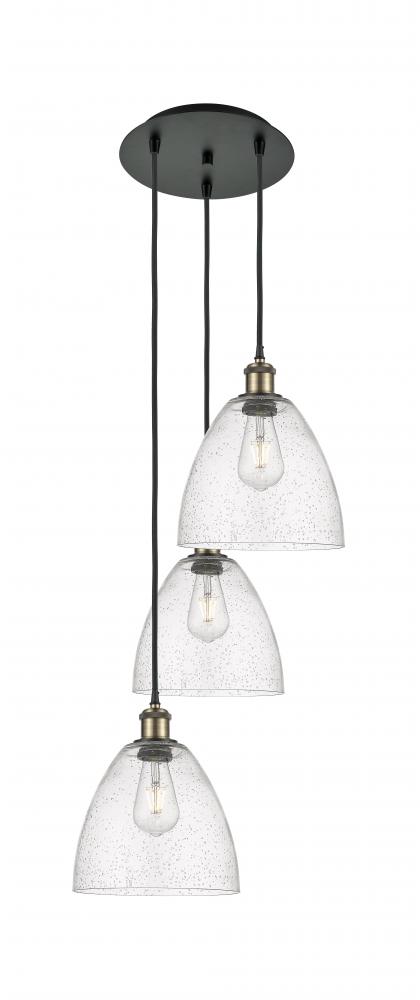 Bristol - 3 Light - 16 inch - Black Antique Brass - Cord Hung - Multi Pendant