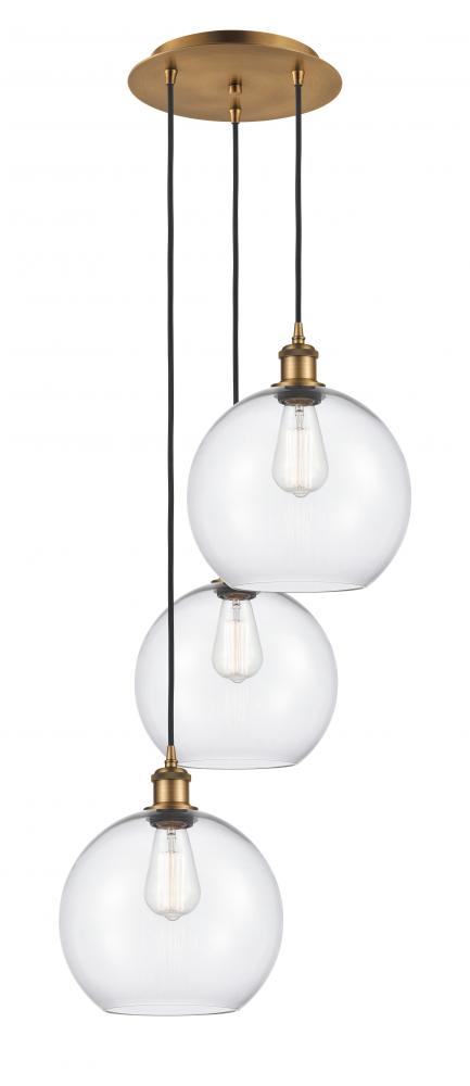 Athens - 3 Light - 17 inch - Brushed Brass - Cord Hung - Multi Pendant