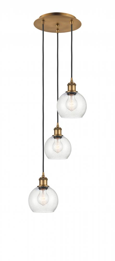 Athens - 3 Light - 12 inch - Brushed Brass - Cord Hung - Multi Pendant