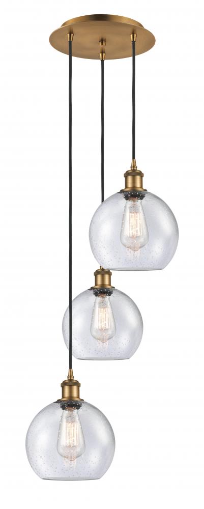 Athens - 3 Light - 15 inch - Brushed Brass - Cord Hung - Multi Pendant
