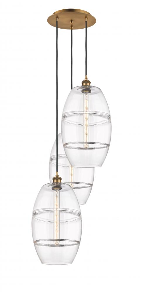 Vaz - 3 Light - 17 inch - Brushed Brass - Cord hung - Multi Pendant