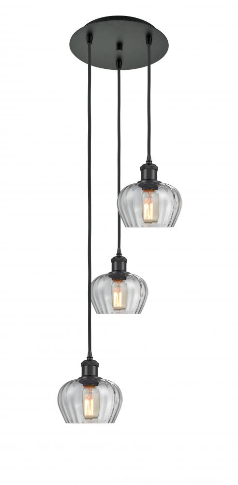 Fenton - 3 Light - 13 inch - Matte Black - Cord Hung - Multi Pendant