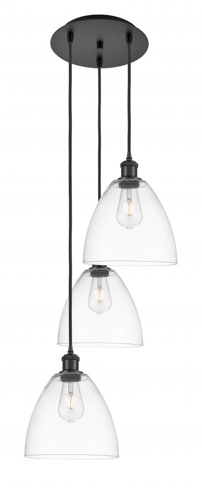 Bristol - 3 Light - 16 inch - Matte Black - Cord Hung - Multi Pendant