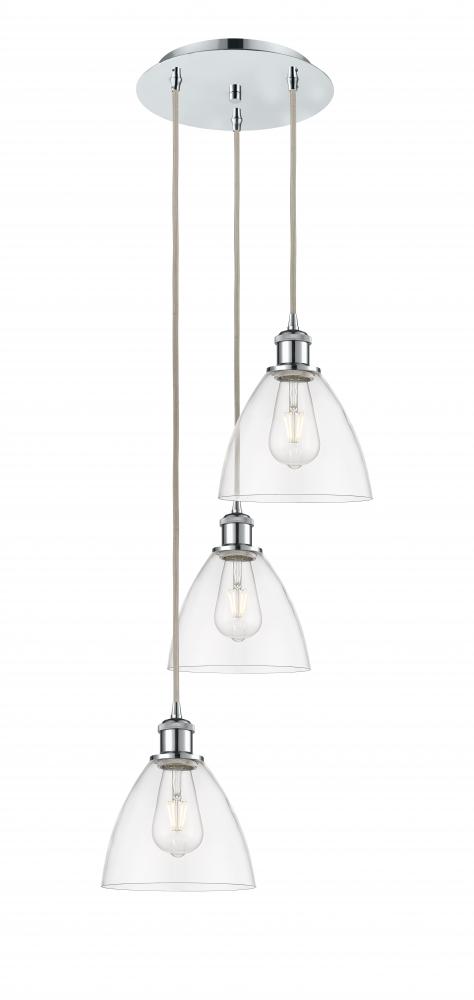 Bristol - 3 Light - 14 inch - Polished Chrome - Cord Hung - Multi Pendant