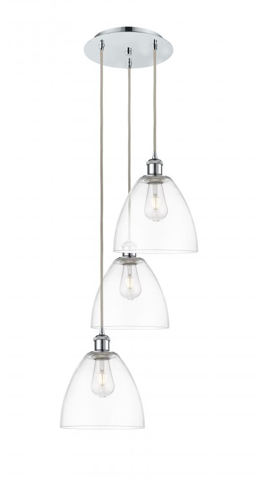 Bristol - 3 Light - 16 inch - Polished Chrome - Cord Hung - Multi Pendant