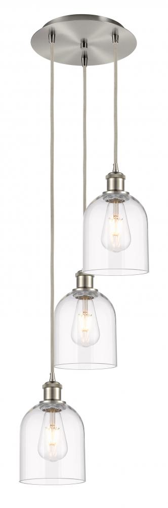 Bella - 3 Light - 12 inch - Brushed Satin Nickel - Cord hung - Multi Pendant