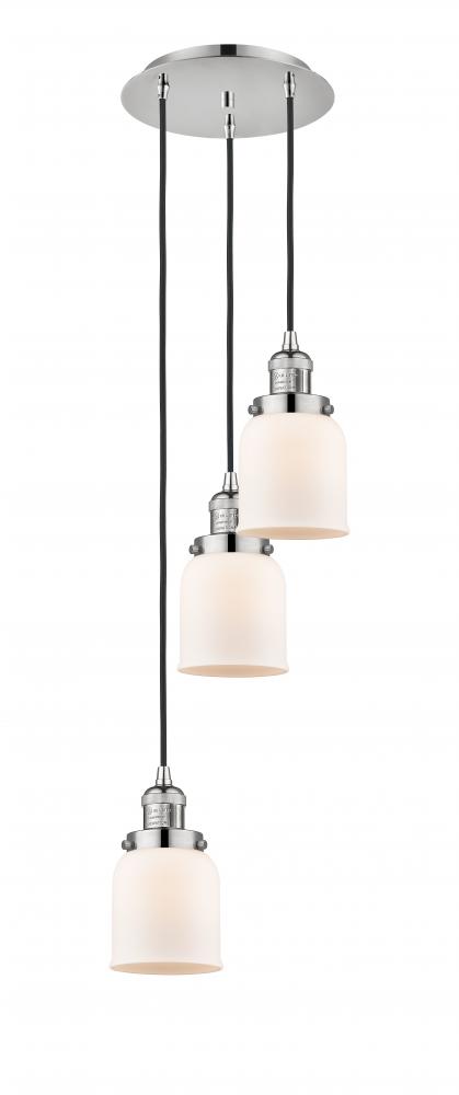 Cone - 3 Light - 12 inch - Polished Nickel - Cord hung - Multi Pendant