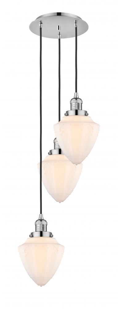 Bullet - 3 Light - 14 inch - Polished Nickel - Cord hung - Multi Pendant