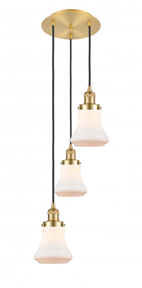 Bellmont - 3 Light - 13 inch - Satin Gold - Cord hung - Multi Pendant