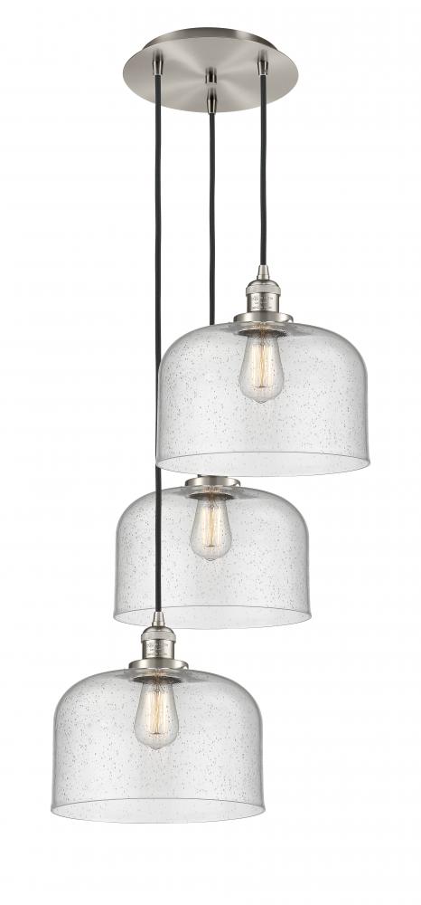 Cone - 3 Light - 18 inch - Brushed Satin Nickel - Cord hung - Multi Pendant